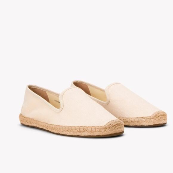 Soludos The Smoking Espadrille in Ivory Linen Twill White Size 6 - Picture 1 of 6
